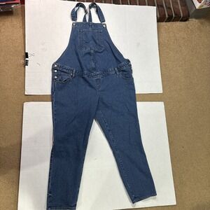 Isabel Maternity Denim Overalls Women's Size 16 Blue Jean Stretch Bib Overalls